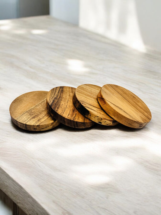 Acacia Bottle Opener Coaster Set (Set of 4)