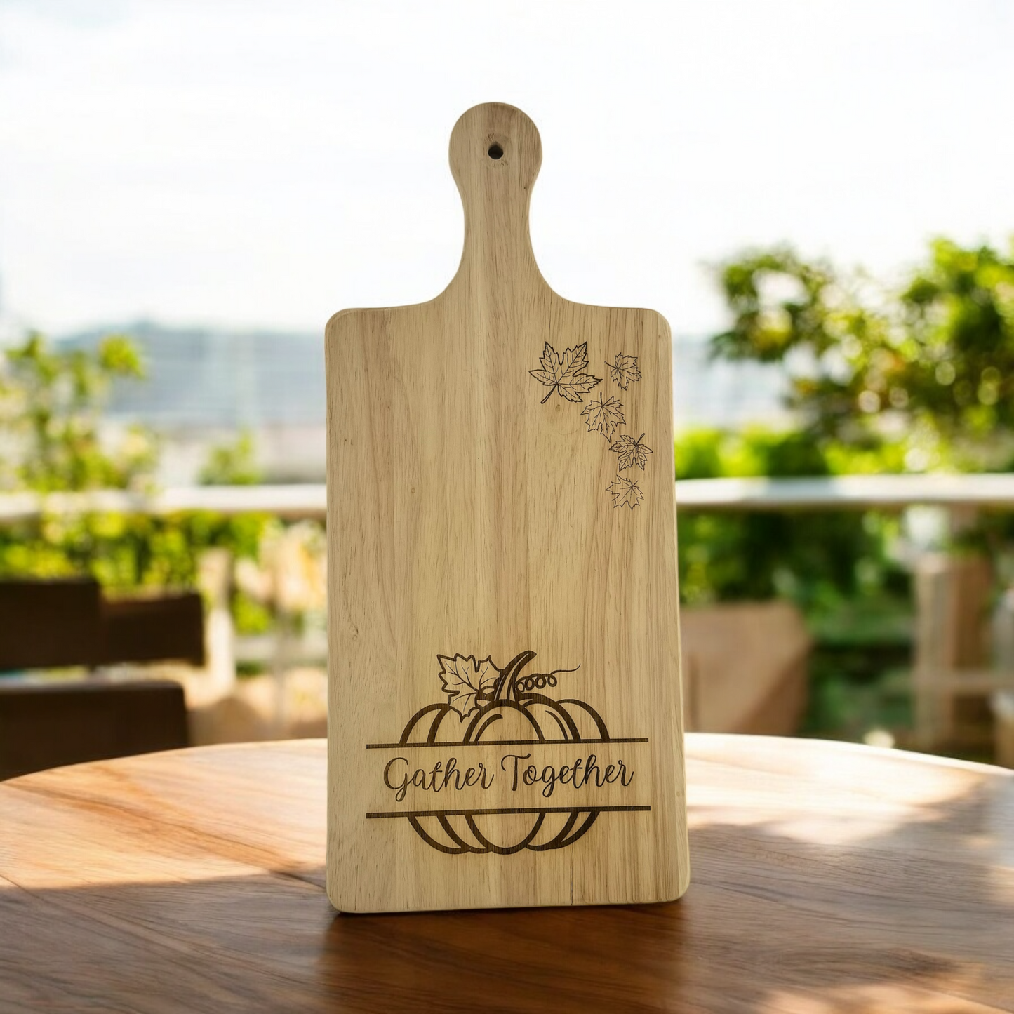 Rubberwood Bread Board: Gather Together