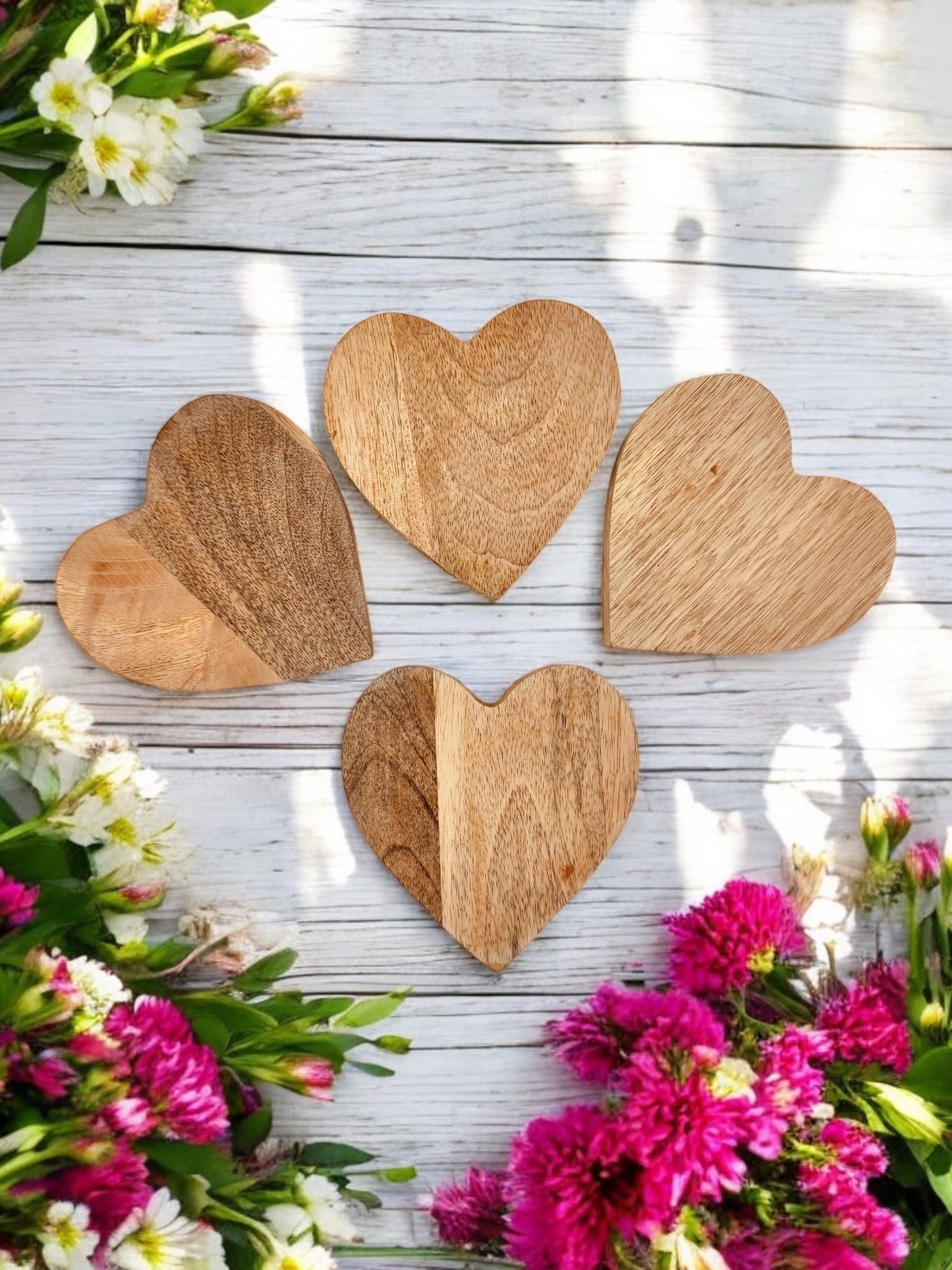 Heart Coasters (Set of Four) with Stand