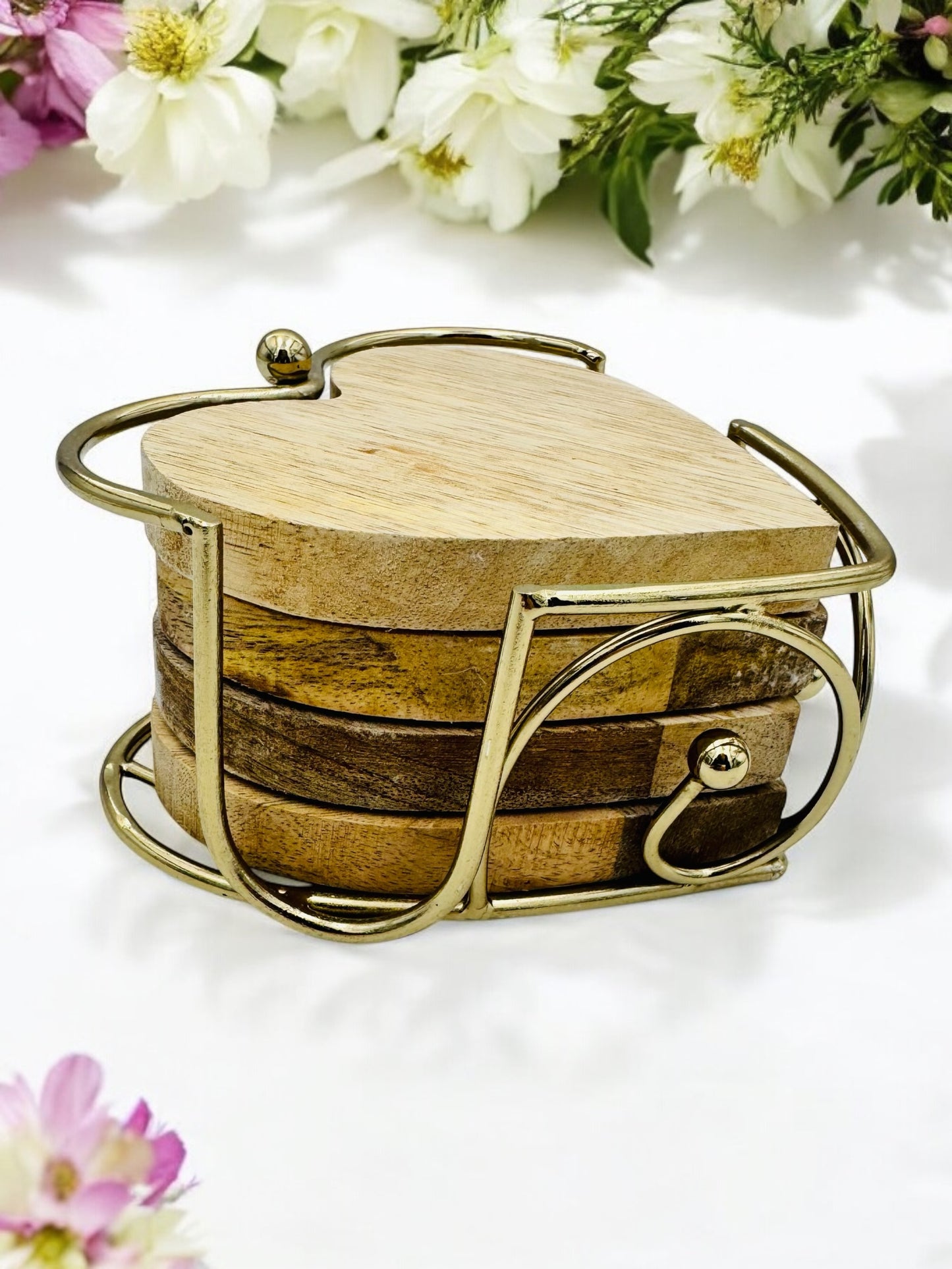 Heart Coasters (Set of Four) with Stand