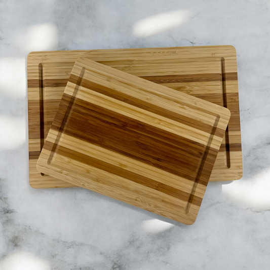 Multi-Tone Bamboo Cutting Board Set of 2