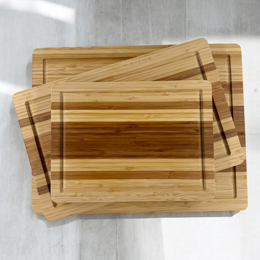 Multi-Tone Bamboo Cutting Board Set of 3