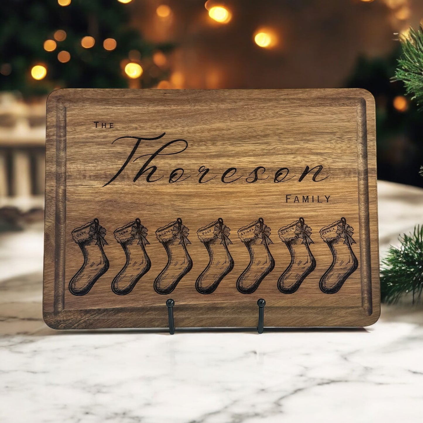 Personalized Christmas Stocking Serving Board
