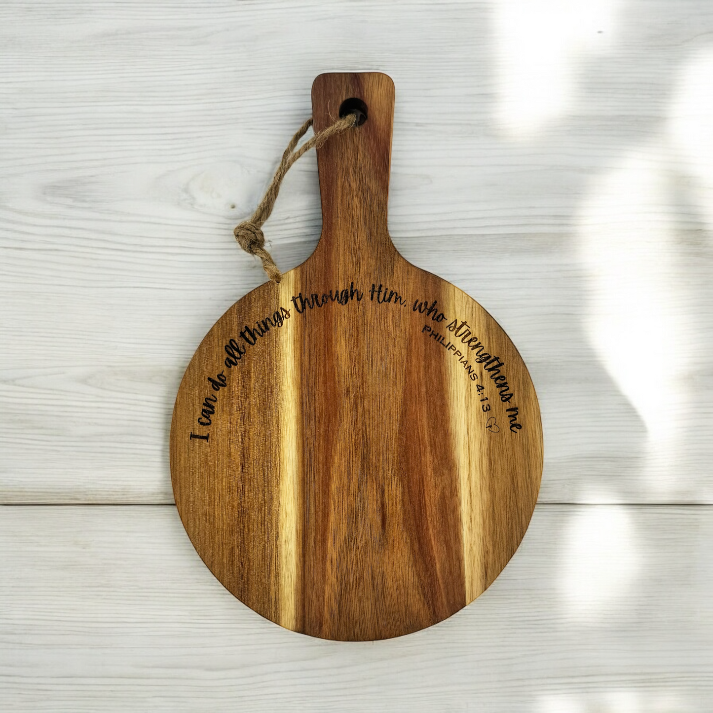 Acacia Cheese Board: Phillipians 4:13