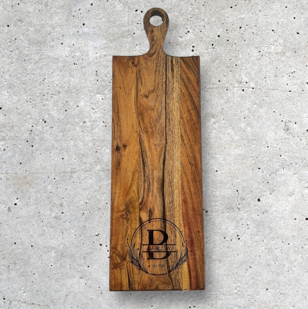 Acacia Wood Cheese Board with Eyelet Handle