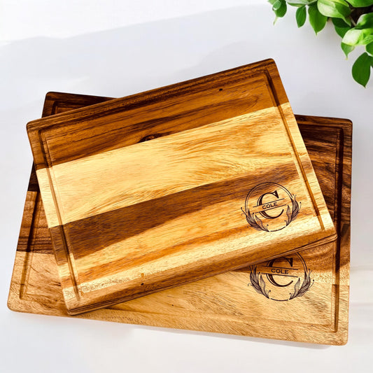 Rustic Acacia Cutting Board Set