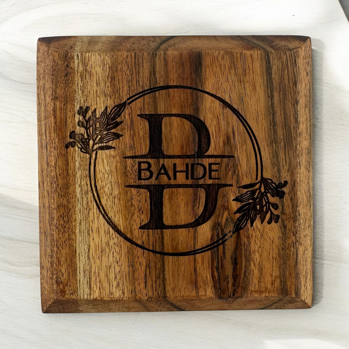 Square Acacia Coasters (Set of 4)