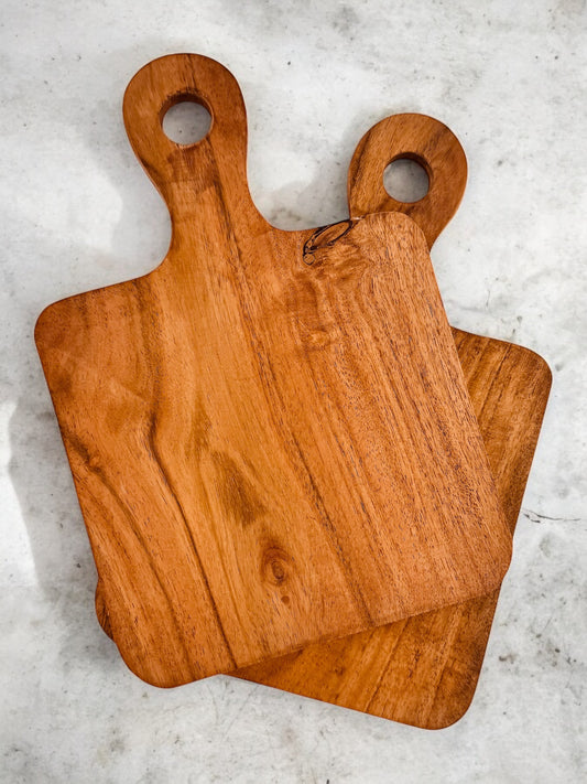 Mini Square Acacia Serving Boards (Set of Two)