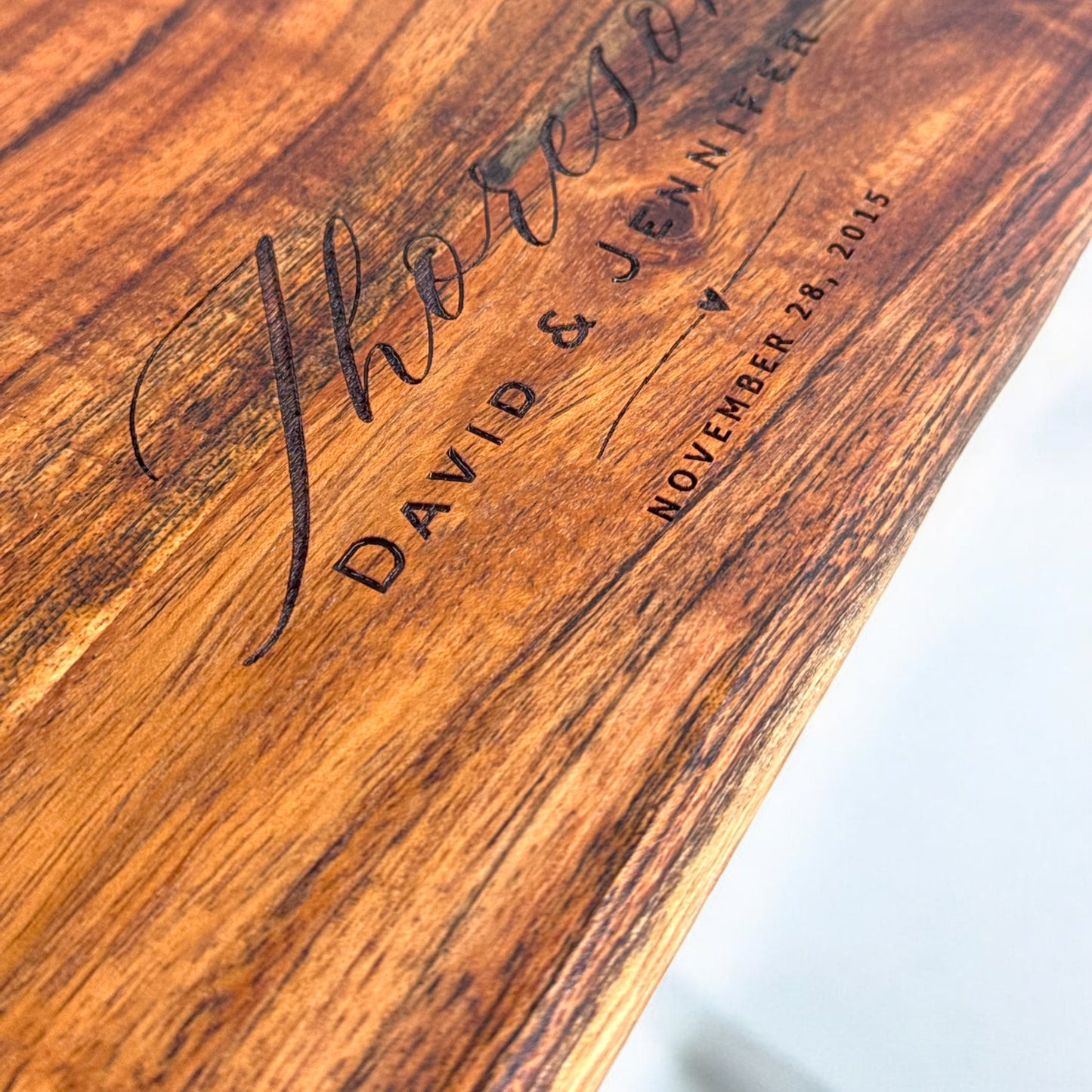 Acacia Wood Cheese Board with Eyelet Handle
