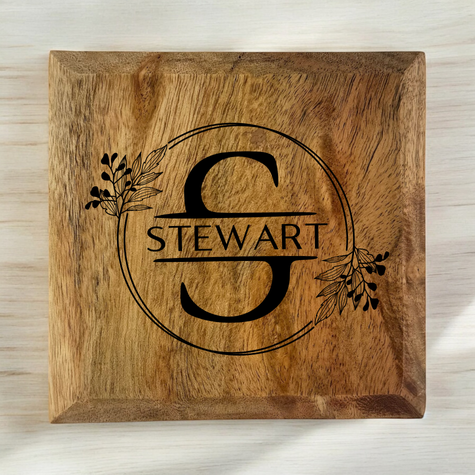 Square Acacia Coasters (Set of 4)
