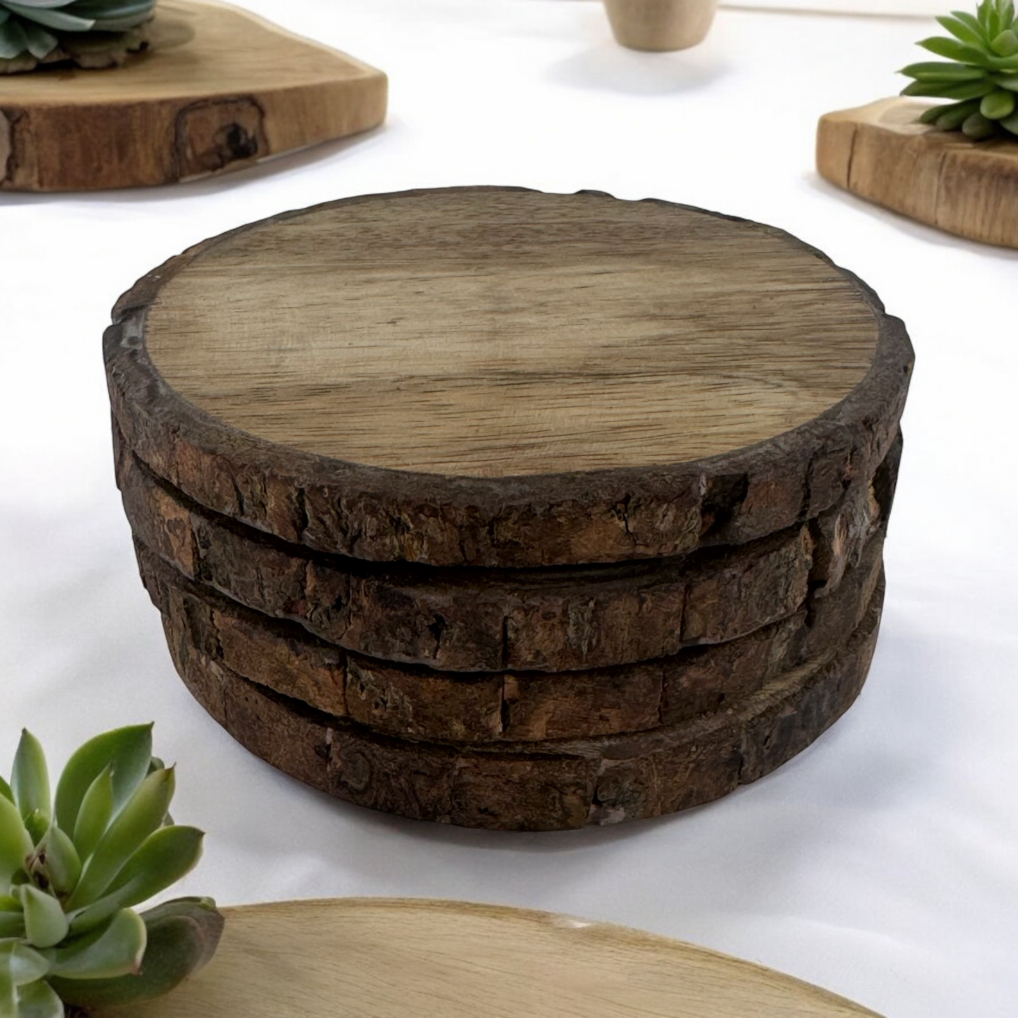 Live Edge Acacia Coasters (Set of 4)