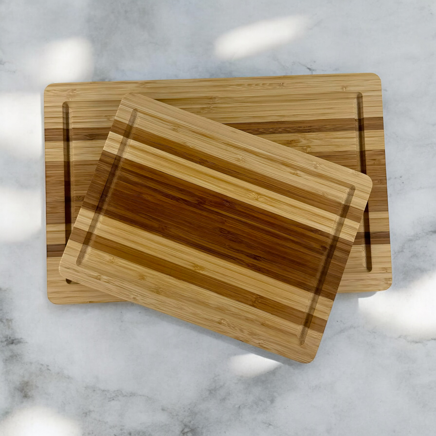 Multi-Tone Bamboo Cutting Board Set of 2